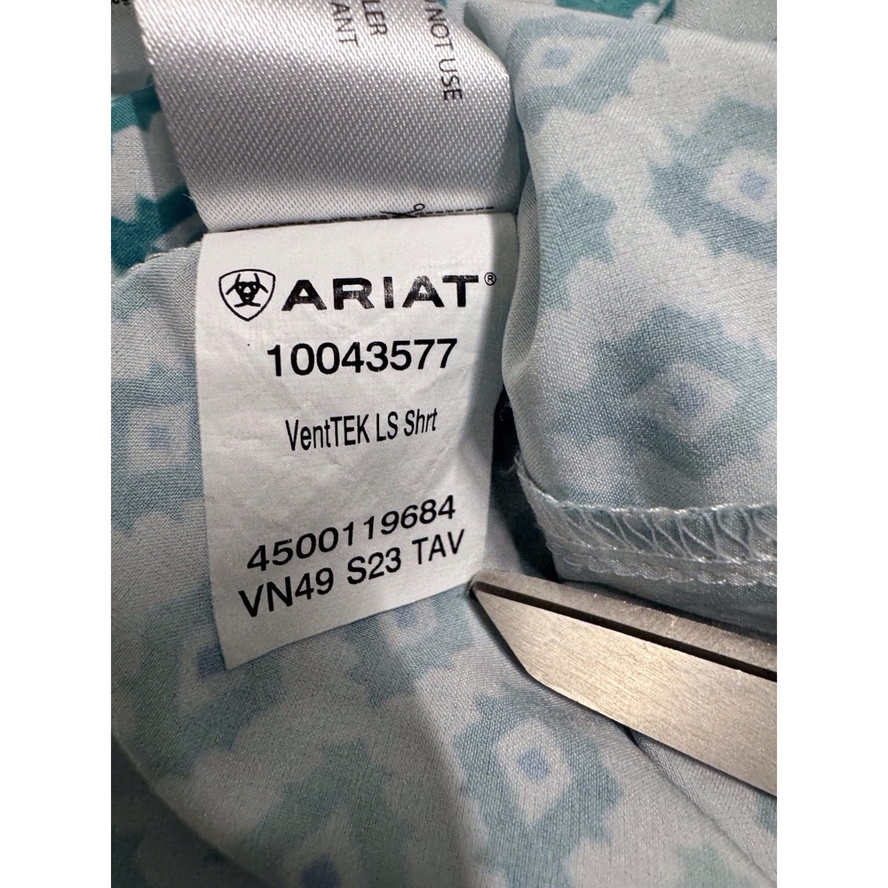 Ariat VentTEK Sea Breeze Print Long Sleeve Stretch Shirt Womens Size Large - Picture 3 of 7
